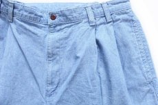 画像3: 90s DOCKERSドッカーズ ツータック コットン シャンブレー ショートパンツ w38★A Levi'sリーバイス ショーツ (3)