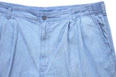 画像3: 90s USA製 DOCKERSドッカーズ ツータック コットン シャンブレー ショートパンツ w38★D Levi'sリーバイス ショーツ (3)