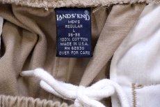 画像5: 90s USA製 LANDS'ENDランズエンド コットン ショートパンツ カーキ L★ショーツ (5)