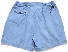 画像2: 90s DOCKERSドッカーズ ツータック コットン シャンブレー ショートパンツ w38★A Levi'sリーバイス ショーツ (2)