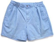 画像1: 90s DOCKERSドッカーズ ツータック コットン シャンブレー ショートパンツ w38★A Levi'sリーバイス ショーツ (1)