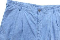 画像3: 90s USA製 DOCKERSドッカーズ ツータック コットン シャンブレー ショートパンツ w38★C Levi'sリーバイス ショーツ (3)