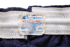 画像4: 80s Championチャンピオン CORTLAND XXL ATHLETICS 三段中抜き メッシュ ショートパンツ 濃紺 XL★ショーツ (4)