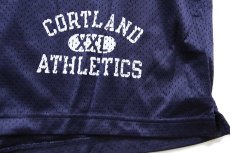 画像5: 80s Championチャンピオン CORTLAND XXL ATHLETICS 三段中抜き メッシュ ショートパンツ 濃紺 XL★ショーツ (5)