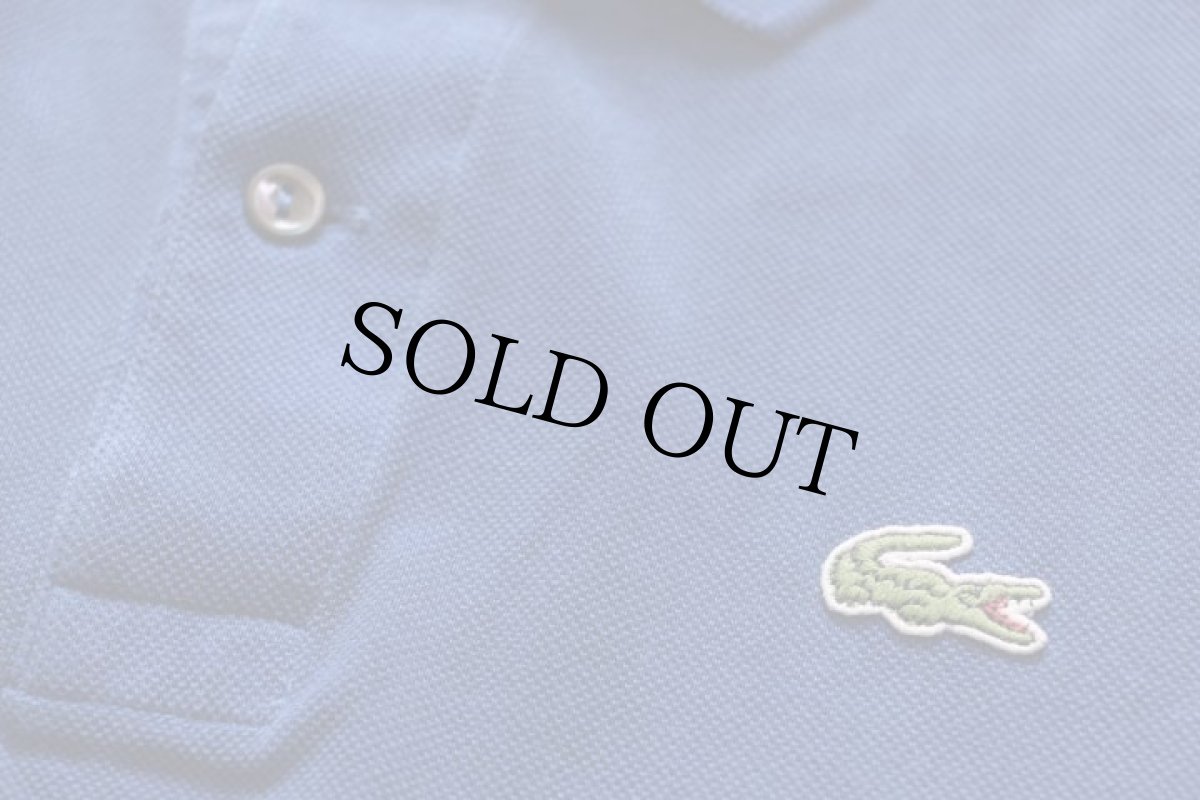 画像5: 70s フランス製 CHEMISE LACOSTE ラコステ ワンポイント コットン 鹿の子 ポロシャツ 青 5★246 (5)