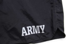 画像6: デッドストック★00s 米軍 U.S.ARMY ロゴ PFU トレーニング ナイロン ショートパンツ 黒 XXL★特大 ショーツ (6)
