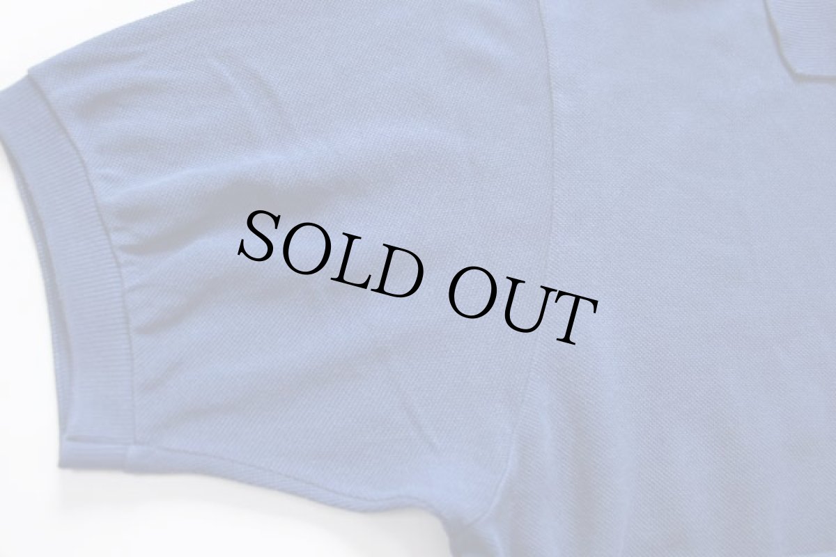 画像6: 70s フランス製 CHEMISE LACOSTE ラコステ ワンポイント コットン 鹿の子 ポロシャツ 青 5★246 (6)