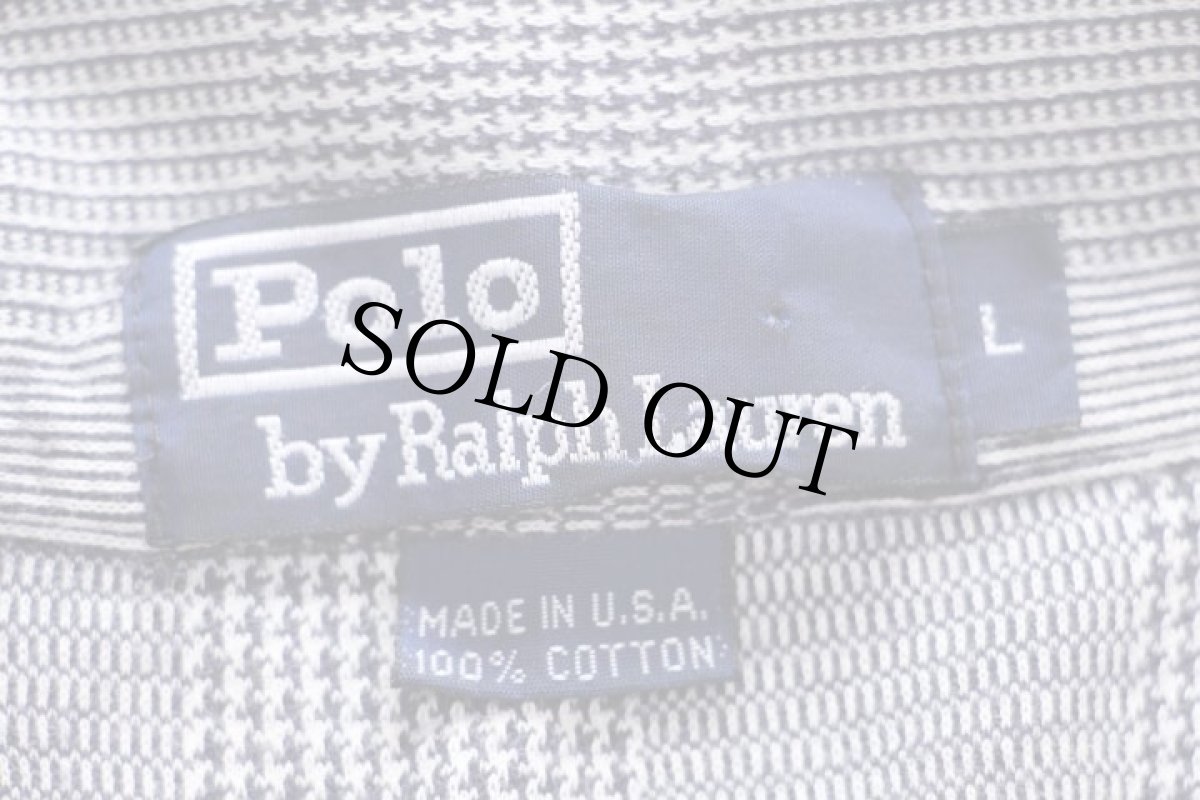 画像4: 90s USA製 ポロ ラルフローレン グレンチェック コットン ポロシャツ L (4)
