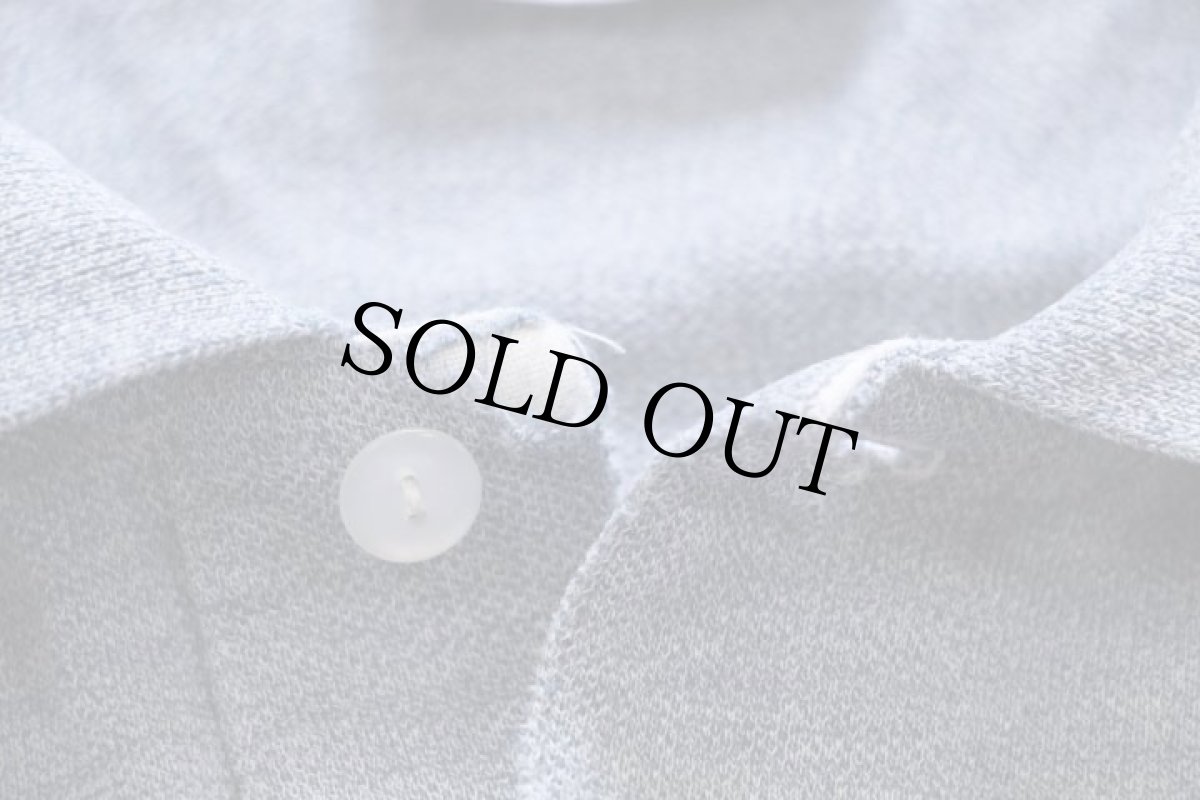 画像7: 70s フランス製 CHEMISE LACOSTE ラコステ ワンポイント コットン 鹿の子 ポロシャツ 杢ブルーグレー 4★245 (7)