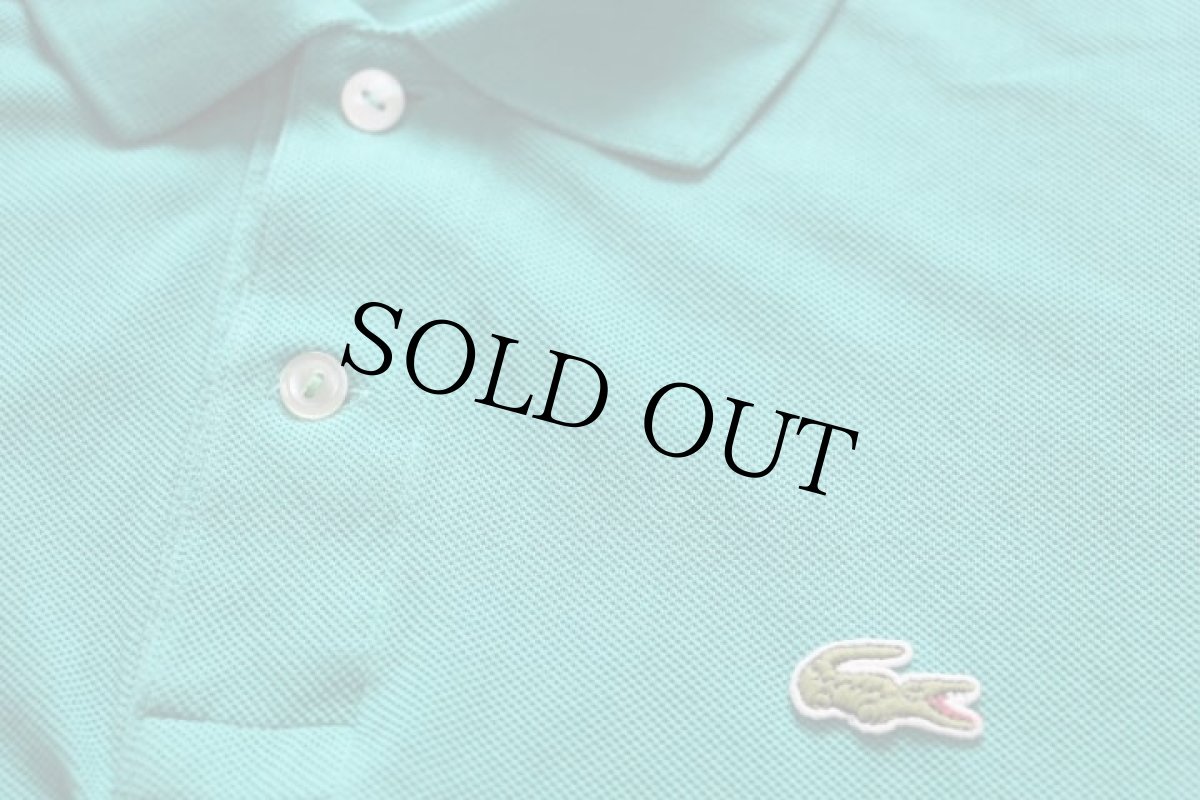 画像5: 80s フランス製 CHEMISE LACOSTE ラコステ ワンポイント コットン 鹿の子 ポロシャツ エメラルドグリーン 5★247 (5)