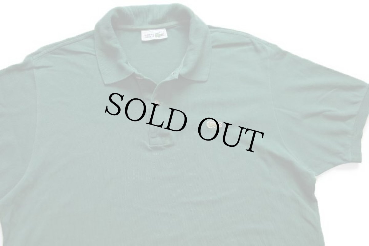 画像3: 70s フランス製 CHEMISE LACOSTE ラコステ ワンポイント コットン 鹿の子 ポロシャツ 緑 7★248 (3)