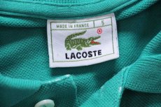 画像4: 80s フランス製 CHEMISE LACOSTE ラコステ ワンポイント コットン 鹿の子 ポロシャツ エメラルドグリーン 5★247 (4)