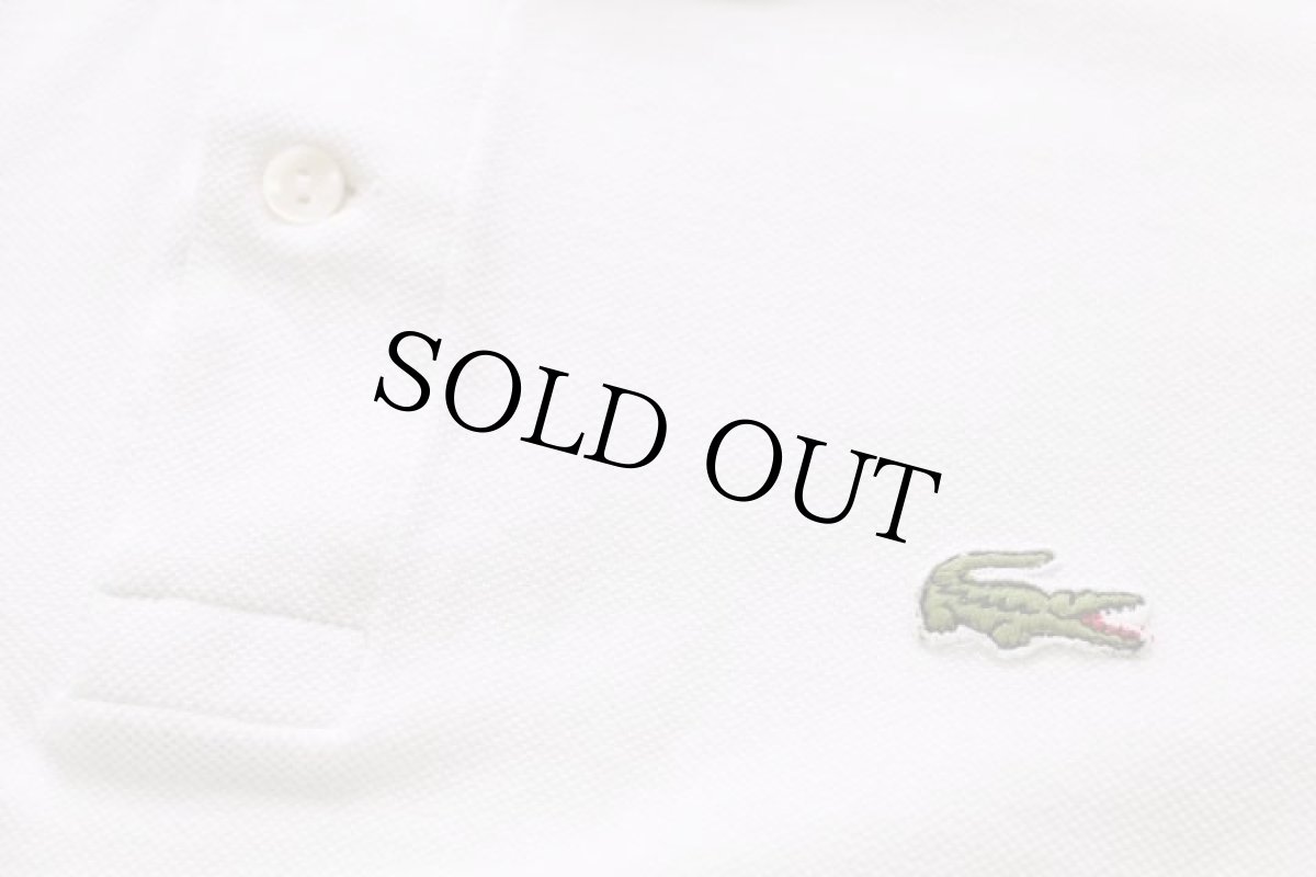 画像5: 70s フランス製 CHEMISE LACOSTE ラコステ 切り替え コットン 鹿の子 ポロシャツ 白 4 (5)