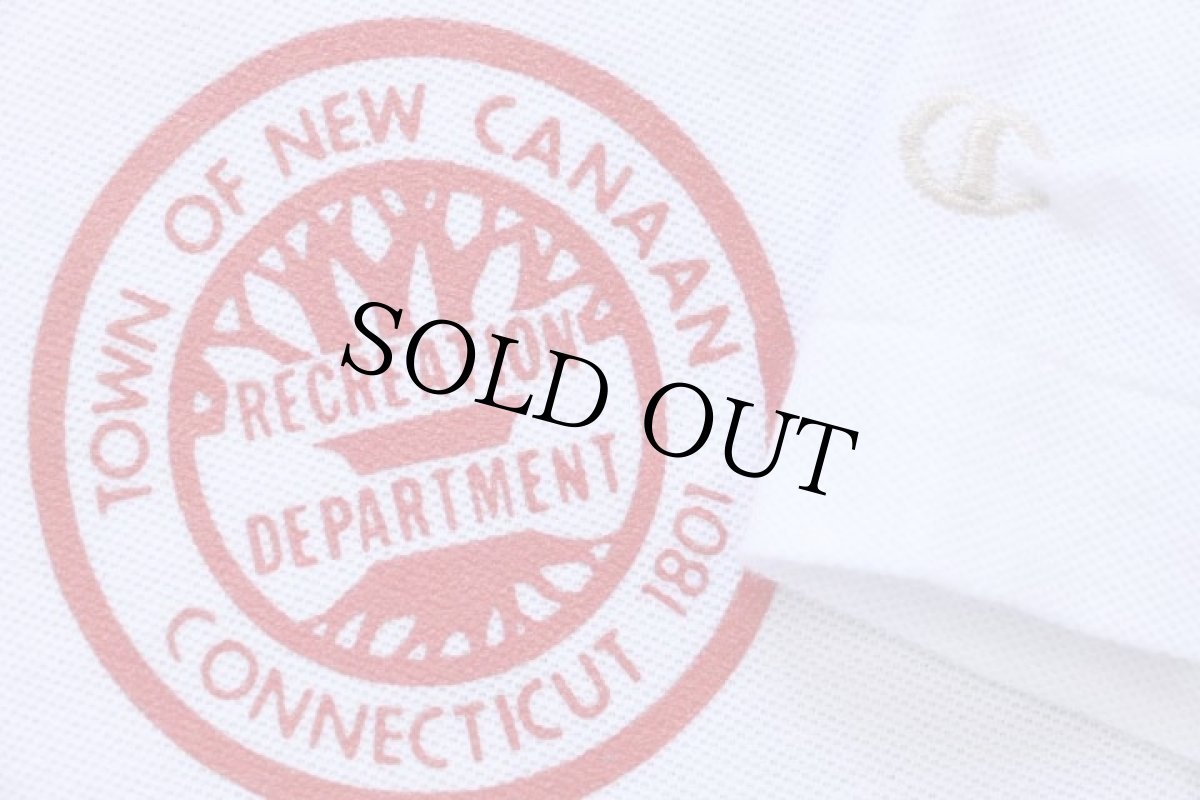 画像5: 90s Championチャンピオン TOWN OF NEW CANAAN CONNECTICUT 1801 鹿の子 ポロシャツ 白 L (5)