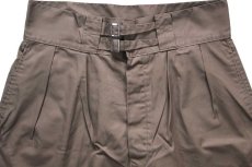 画像3: 00s イタリア軍 ツータック コットンツイル グルカショーツ ショートパンツ グレーブラウン 1★A (3)