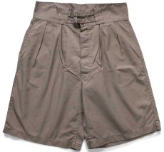画像1: 00s イタリア軍 ツータック コットンツイル グルカショーツ ショートパンツ グレーブラウン 1★A (1)