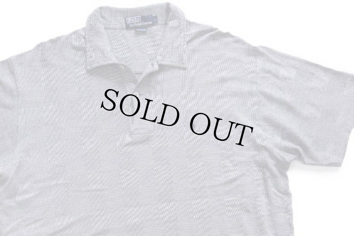 画像3: 90s USA製 ポロ ラルフローレン グレンチェック コットン ポロシャツ L (3)