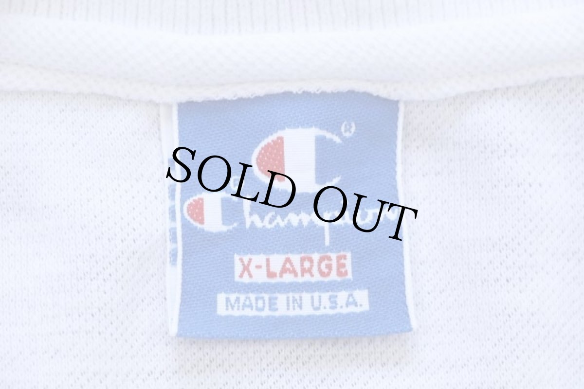 画像4: 90s USA製 Championチャンピオン 無地 鹿の子 ポロシャツ 白 (4)