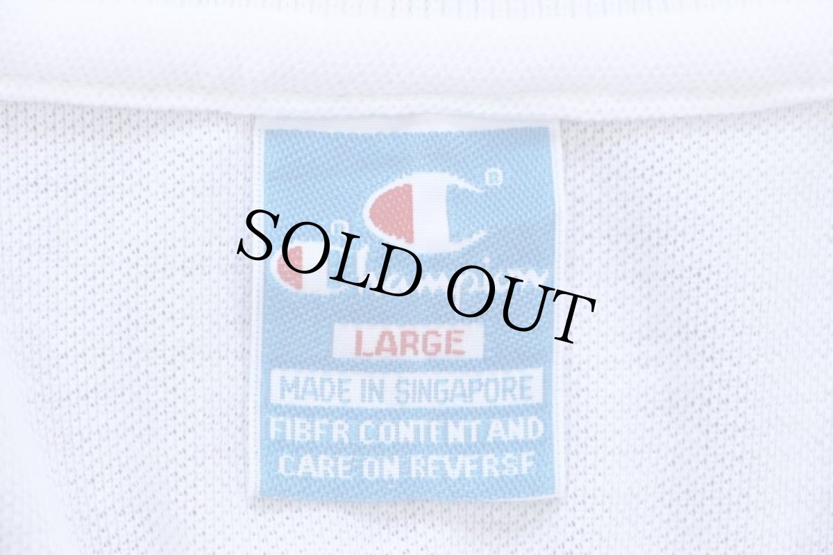 画像4: 90s Championチャンピオン TOWN OF NEW CANAAN CONNECTICUT 1801 鹿の子 ポロシャツ 白 L (4)