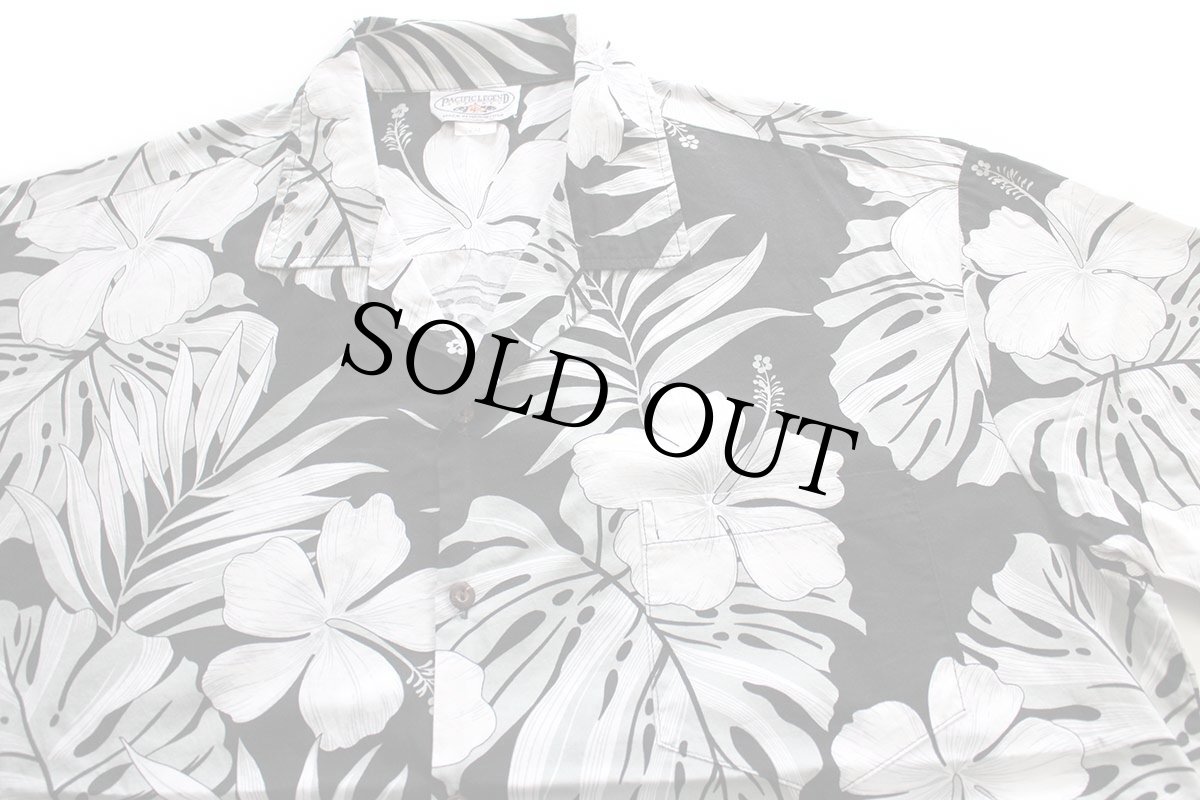 画像3: ハワイ製 PACIFIC LEGEND ハイビスカス柄 オープンカラー コットン アロハシャツ 2XL★特大 (3)