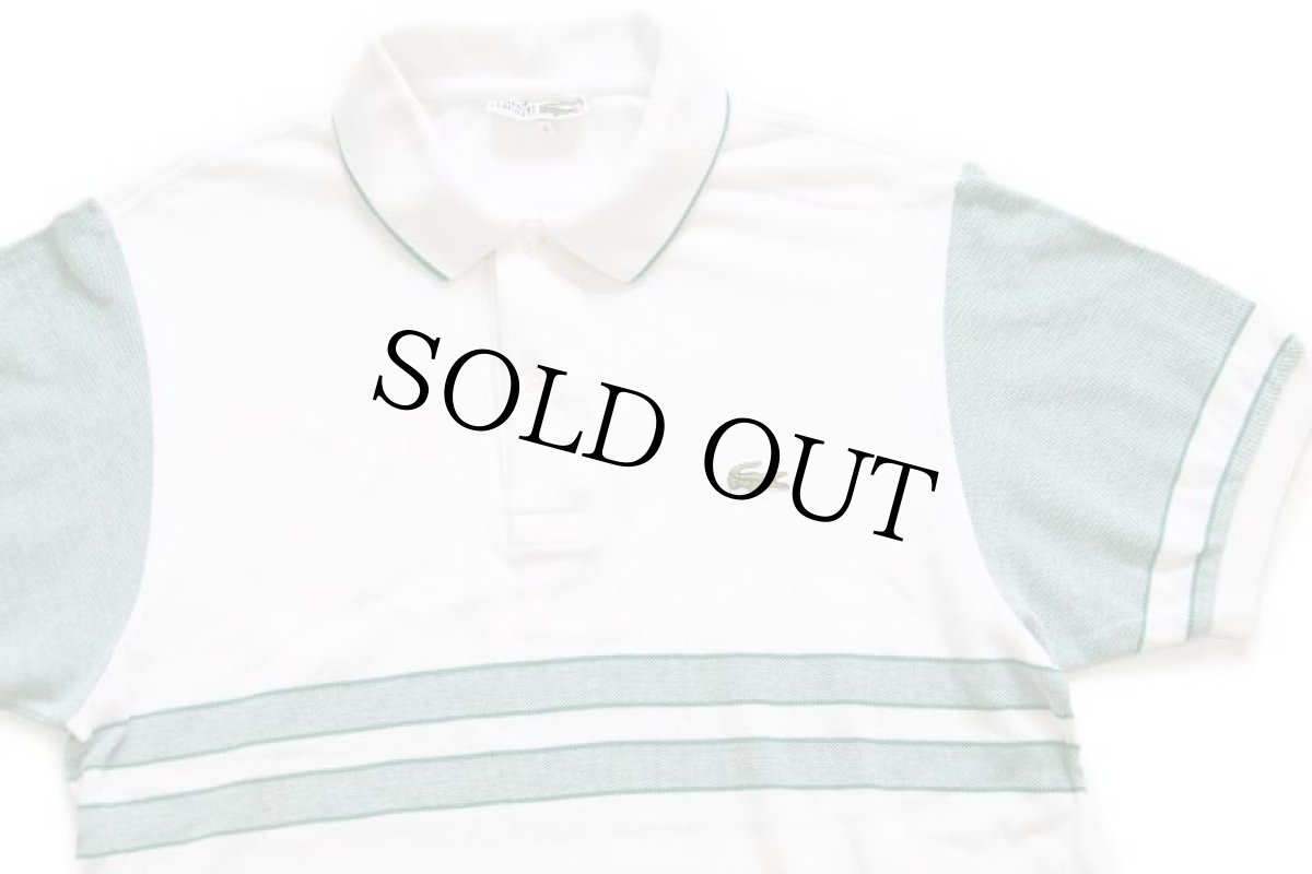 画像3: 70s フランス製 CHEMISE LACOSTE ラコステ 切り替え コットン 鹿の子 ポロシャツ 白 4 (3)