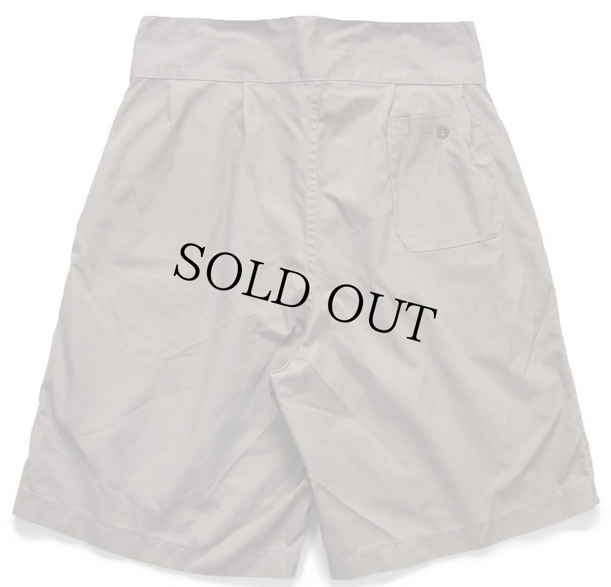 画像2: 00s イタリア軍 ツータック コットンツイル グルカショーツ ショートパンツ グレーブラウン 1★B (2)