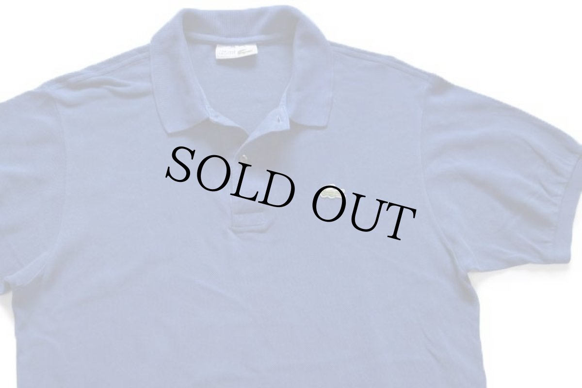 画像3: 70s フランス製 CHEMISE LACOSTE ラコステ ワンポイント コットン 鹿の子 ポロシャツ 青 5★246 (3)