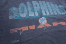 画像4: 90s USA製 SALEM NFL MIAMI DOLPHINS レイヤードネック&スリーブ コットンTシャツ 黒 フェード XL (4)