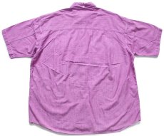 画像2: 90s GANT SALTY DOG 三点留め ボタンダウン 半袖 コットン シャンブレーシャツ 薄赤紫 XL★インド綿 (2)