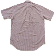 画像2: 00s ラルフローレン BLAKE ギンガムチェック ボタンダウン 半袖 コットンシャツ 茶×白 S (2)