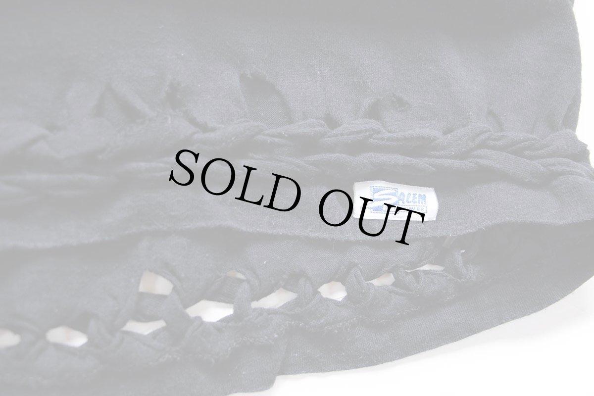 画像5: 90s USA製 SALEM NFL DALLAS COWBOYS レイヤードネック&スリーブ 編み込み カスタム コットンTシャツ 黒 XL (5)