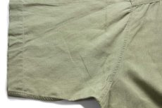 画像6: 90s GAPギャップ 無地 ポケット付き ボタンダウン 半袖 リネン×コットンシャツ 薄緑 L (6)