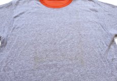 画像8: 80s NFL BRONCOS アメフト ひび割れプリント リバーシブルTシャツ オレンジ×杢グレー (8)