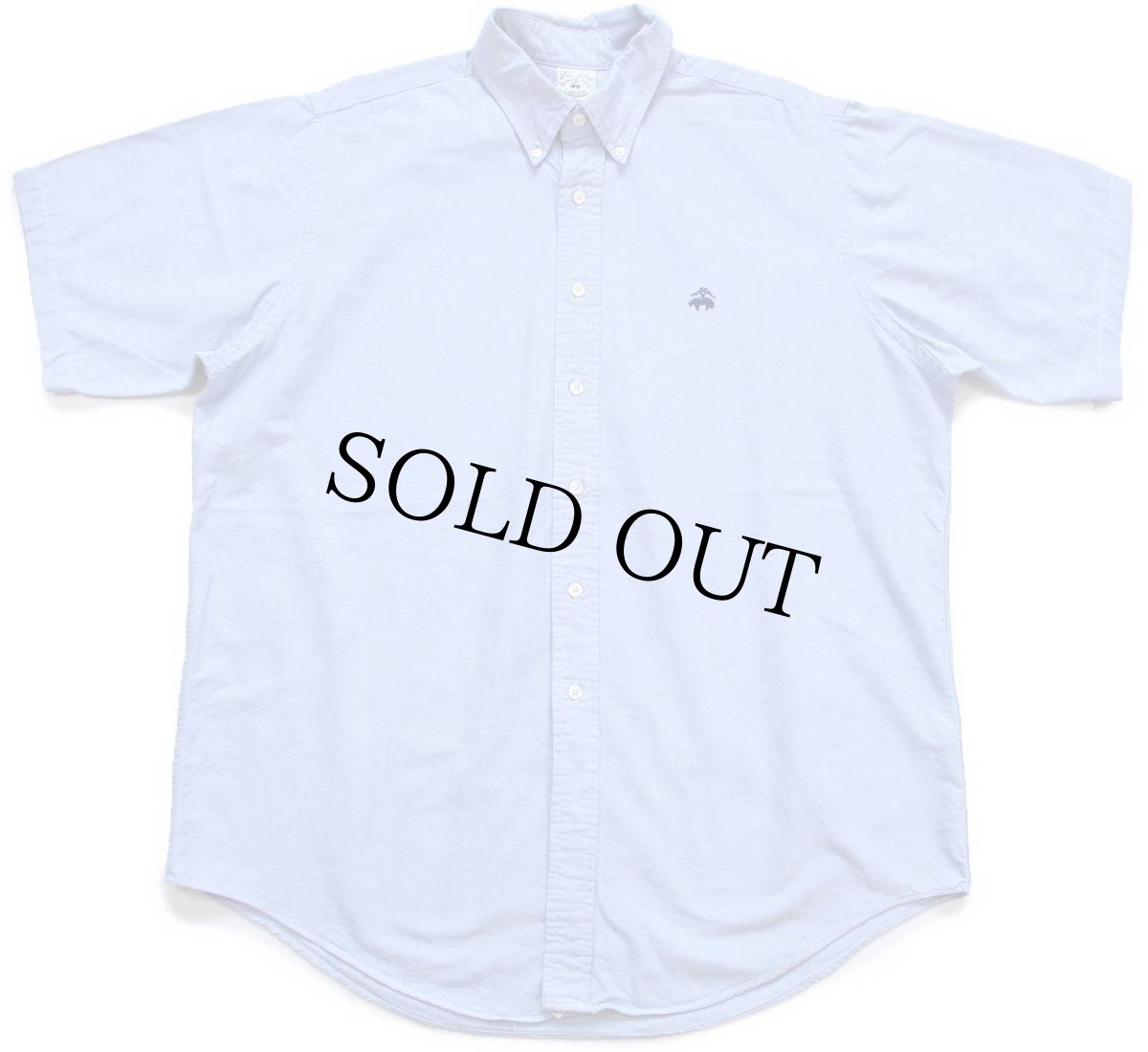 画像1: 90s USA製 Brooks Brothersブルックスブラザーズ SPORT SHIRT ワンポイント ボタンダウン 半袖 オックスフォード コットンシャツ L (1)