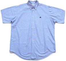 画像1: 90s USA製 Brooks Brothersブルックスブラザーズ SPORT SHIRT ワンポイント ボタンダウン 半袖 オックスフォード コットンシャツ L (1)