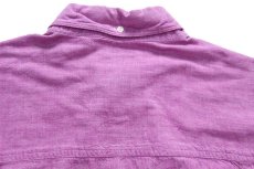画像4: 90s GANT SALTY DOG 三点留め ボタンダウン 半袖 コットン シャンブレーシャツ 薄赤紫 XL★インド綿 (4)