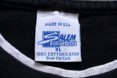 画像4: 90s USA製 SALEM NFL DALLAS COWBOYS レイヤードネック&スリーブ 編み込み カスタム コットンTシャツ 黒 XL (4)