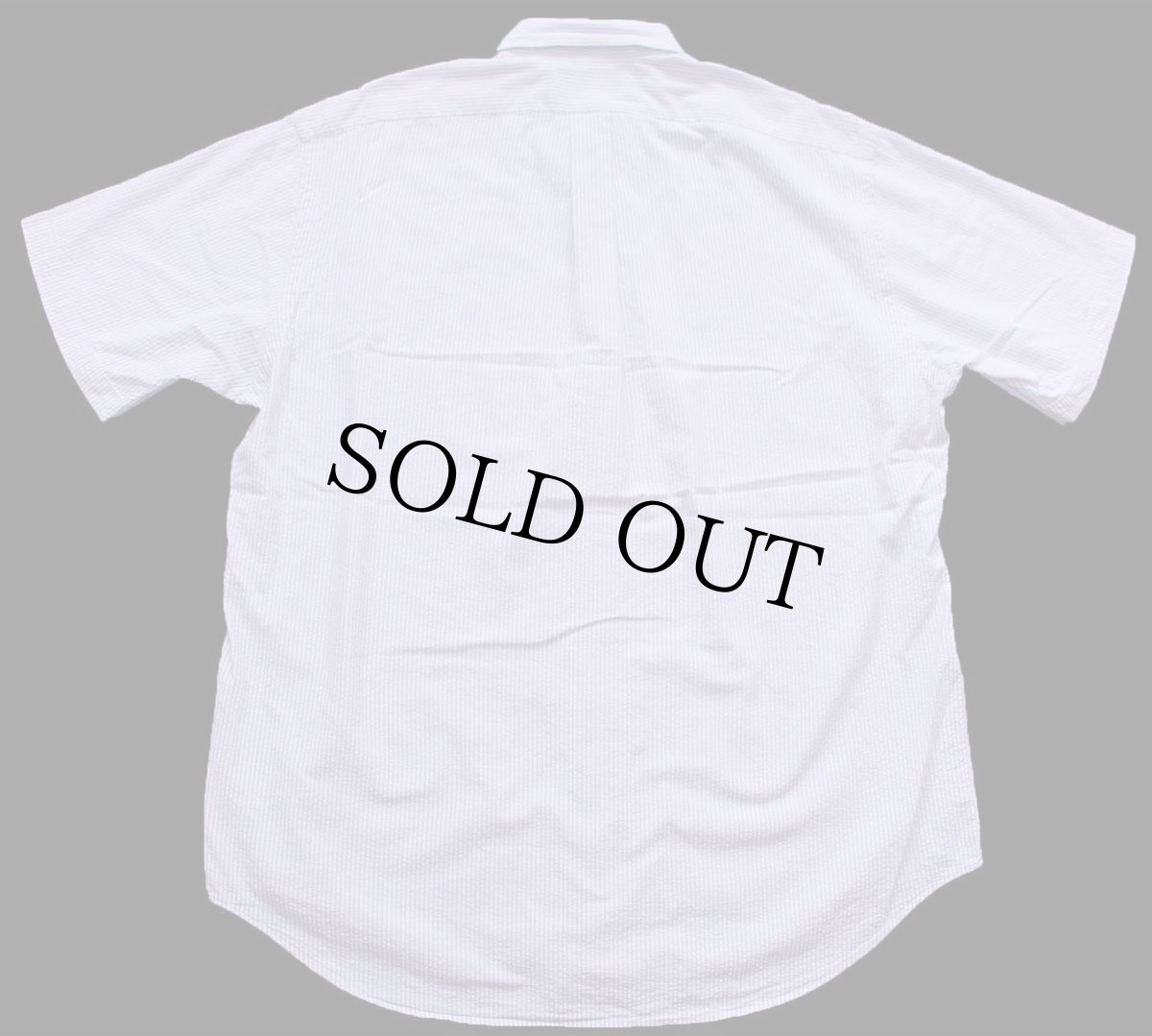 画像2: 00s ラルフローレン BLAKE ストライプ ボタンダウン 半袖 コットン シアサッカーシャツ 薄紫×白 (2)