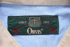 画像4: 90s ORVISオービス ツートン バンドカラー 半袖 ダンガリーシャツ フェード★特大 (4)
