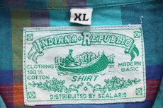 画像4: 80s INDIANA REPUBLIC マドラスチェック 半袖 コットンシャツ XL★インド綿 (4)