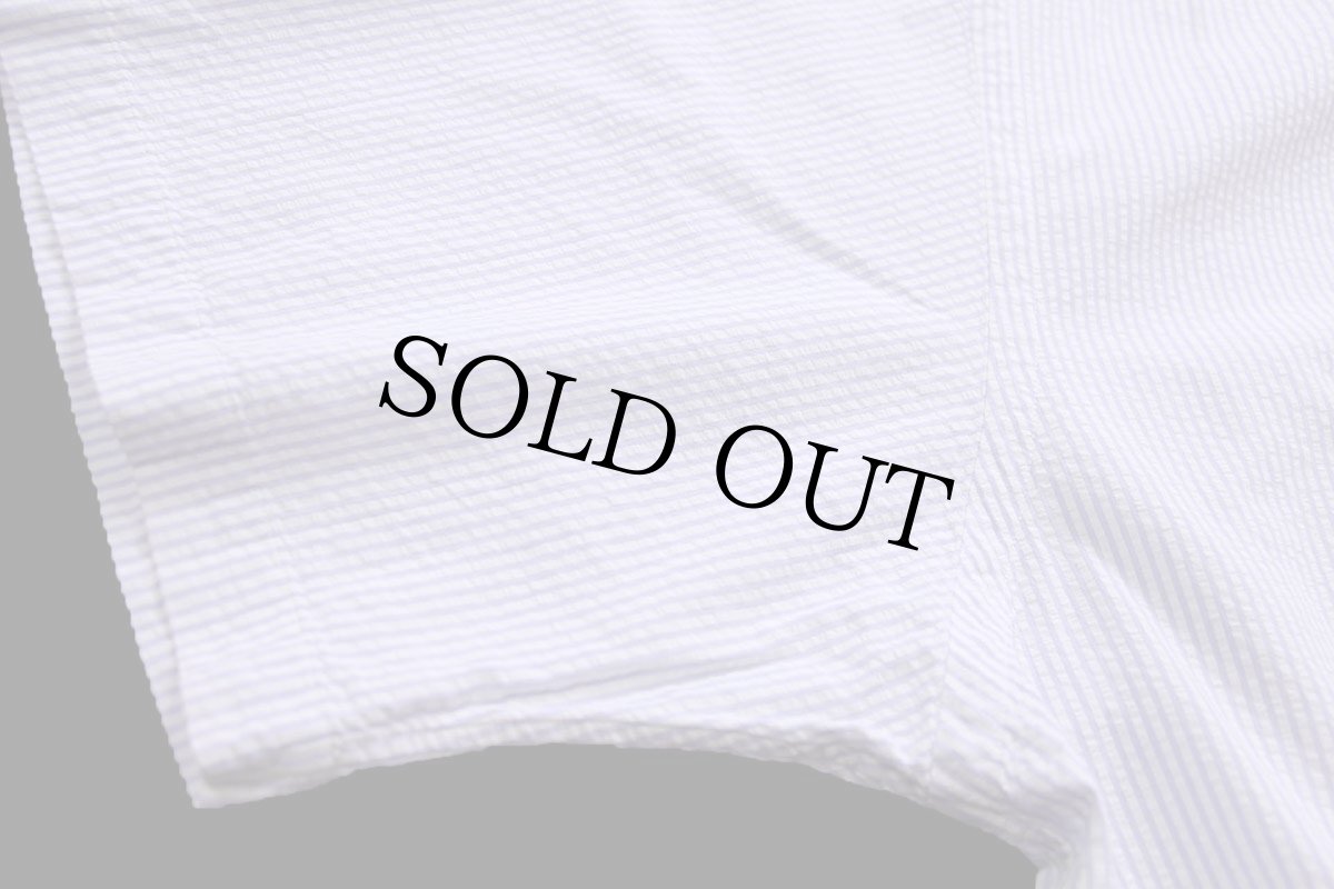 画像6: 00s ラルフローレン BLAKE ストライプ ボタンダウン 半袖 コットン シアサッカーシャツ 薄紫×白 (6)