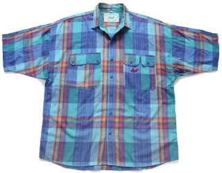 80s USA製 SERO マドラスチェック ボタンダウン 半袖 コットン