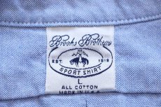 画像4: 90s USA製 Brooks Brothersブルックスブラザーズ SPORT SHIRT ワンポイント ボタンダウン 半袖 オックスフォード コットンシャツ L (4)