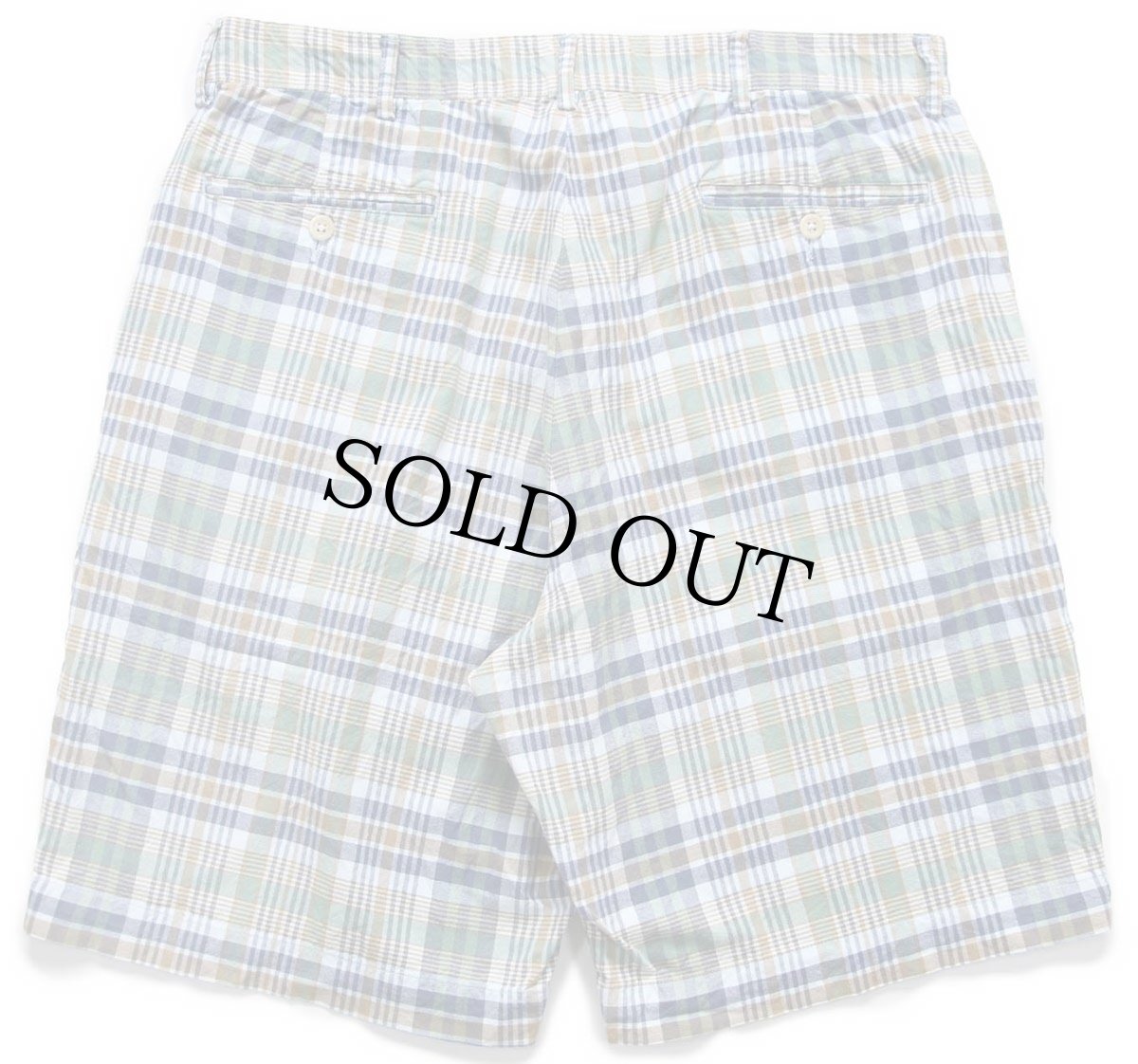 画像2: 90s ポロ ラルフローレン マドラスチェック コットン ショートパンツ w34★ショーツ インド綿 (2)