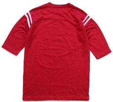 画像2: 70s USA製 ARTEX OKLAHOMA FOOTBALL SOONERS アメフト コットン フットボールTシャツ 濃赤 (2)
