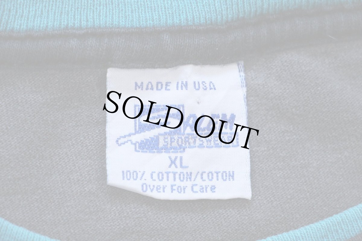 画像5: 90s USA製 SALEM NFL MIAMI DOLPHINS レイヤードネック&スリーブ コットンTシャツ 黒 フェード XL (5)