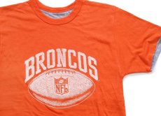 画像3: 80s NFL BRONCOS アメフト ひび割れプリント リバーシブルTシャツ オレンジ×杢グレー (3)