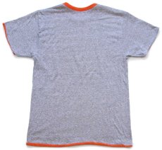 画像7: 80s NFL BRONCOS アメフト ひび割れプリント リバーシブルTシャツ オレンジ×杢グレー (7)