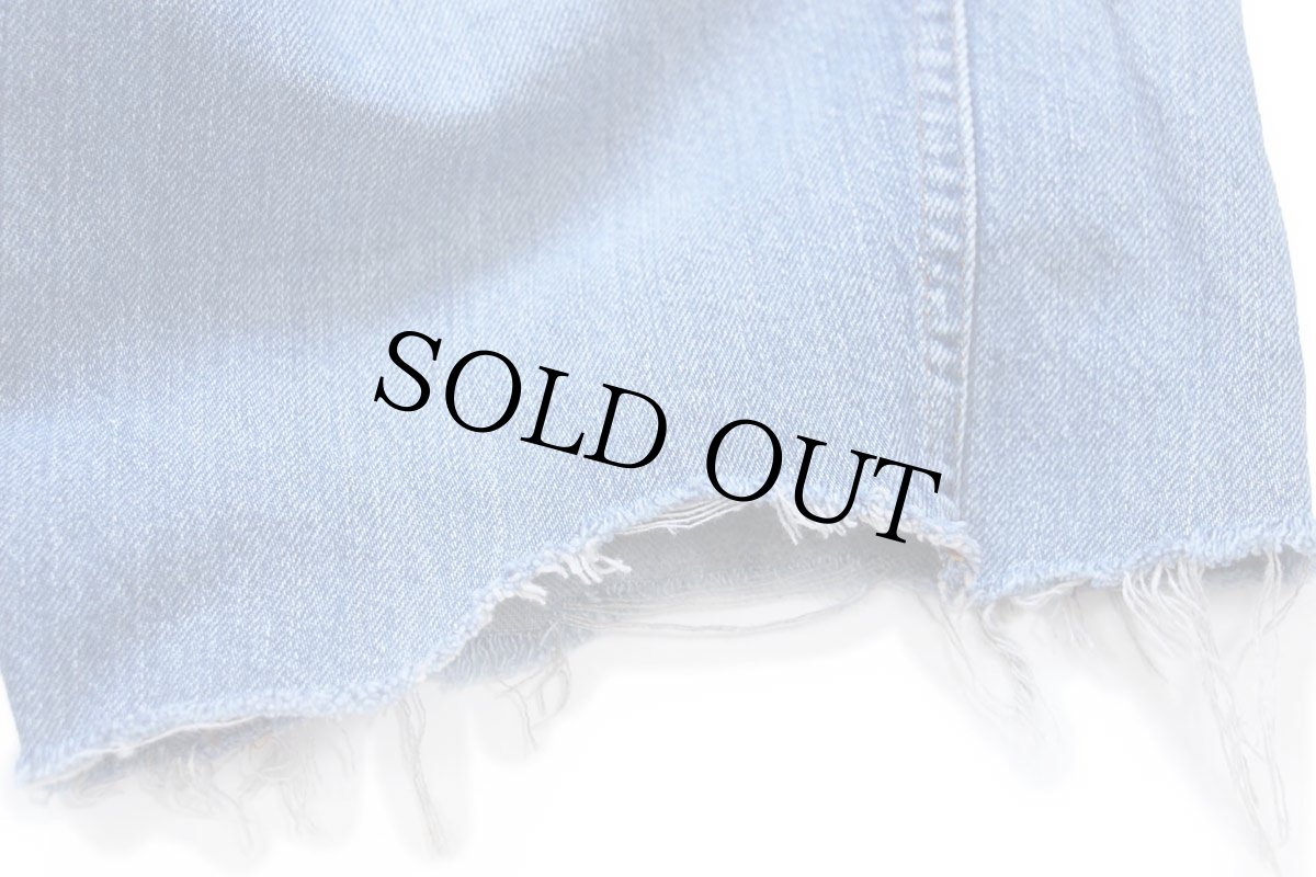 画像8: 70s Levi'sリーバイス 葉っぱタブ 567 カットオフ デニム ショートパンツ ヒゲ W34★ショーツ (8)