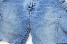 画像7: 70s Levi'sリーバイス 葉っぱタブ 567 カットオフ デニム ショートパンツ ヒゲ w34★ショーツ (7)